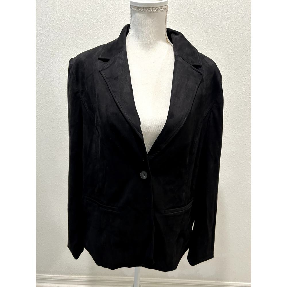 FRYE Women's Black Faux-Suede Blazer Jacket - Stylish Casual Outerwear Choose Sz